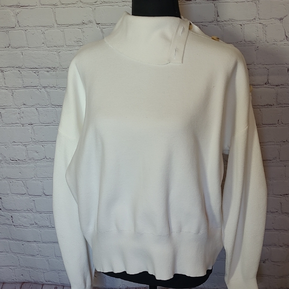 Off White Large Button Roll High Neck Sweater Free Assembly Capsule Versatile